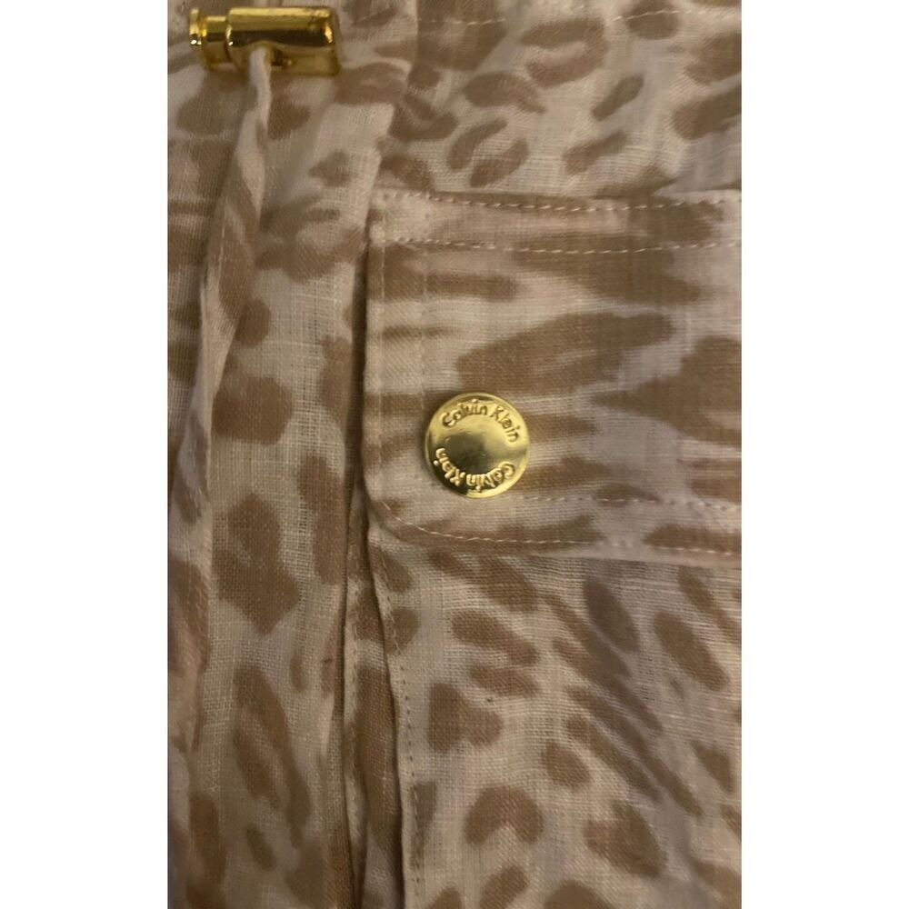 Calvin klein leopard linen shirt jacket - Picture 2 of 6